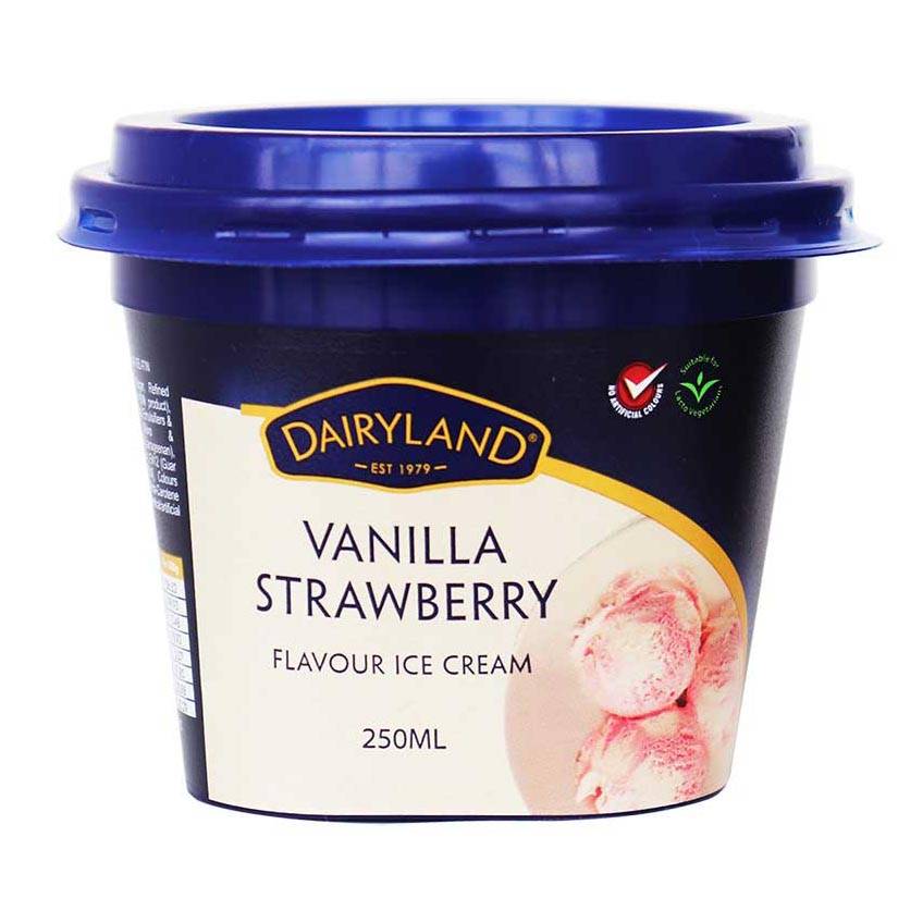 DAIRYLAND CUPS VANILLA STRAWBERRY 250ML