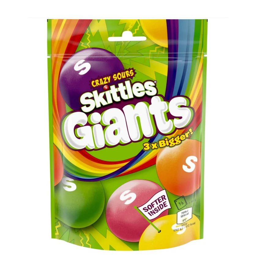 SKITTLES GIANTS CRAZY SOURS 116G