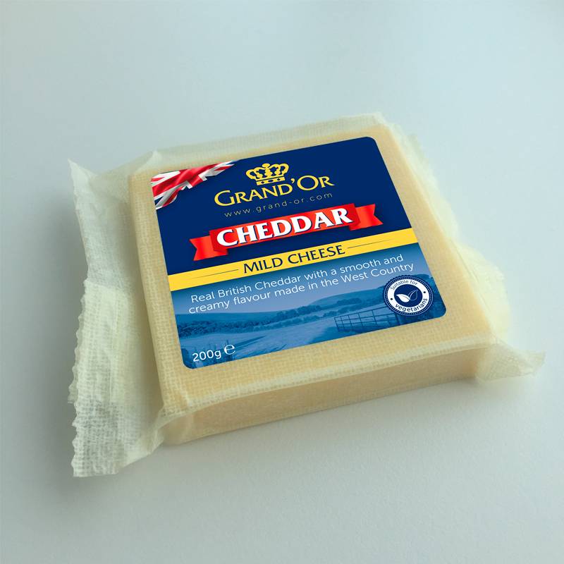 GRAND OR WHITE CHEDDAR MILD CHEESE 200G