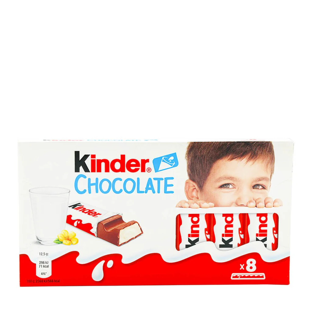 KINDER CHOCOLATE 8 BARS 100G
