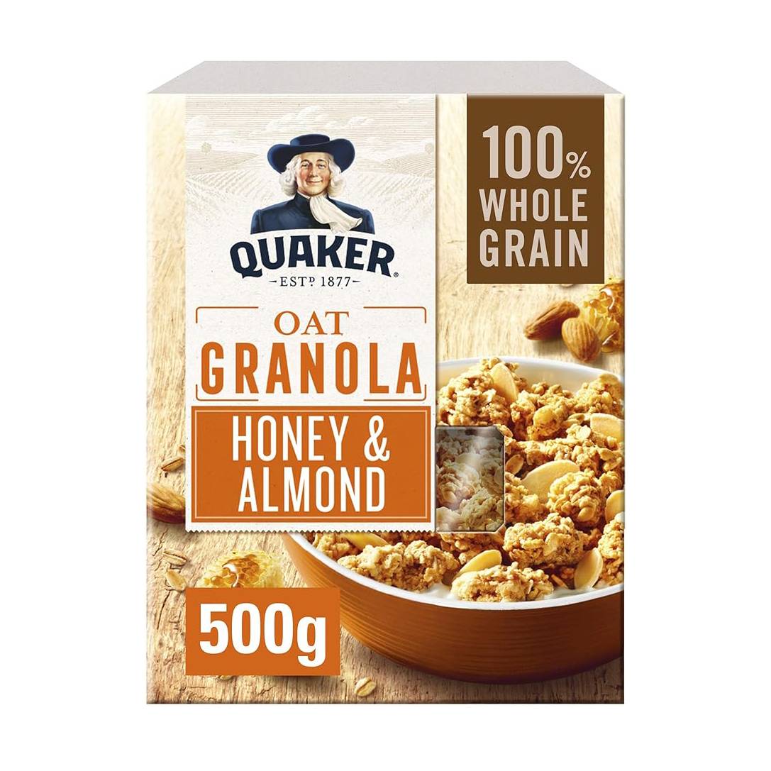 QUAKER OAT GRANOLA HONEY N ALMOND CRUNCH 500G