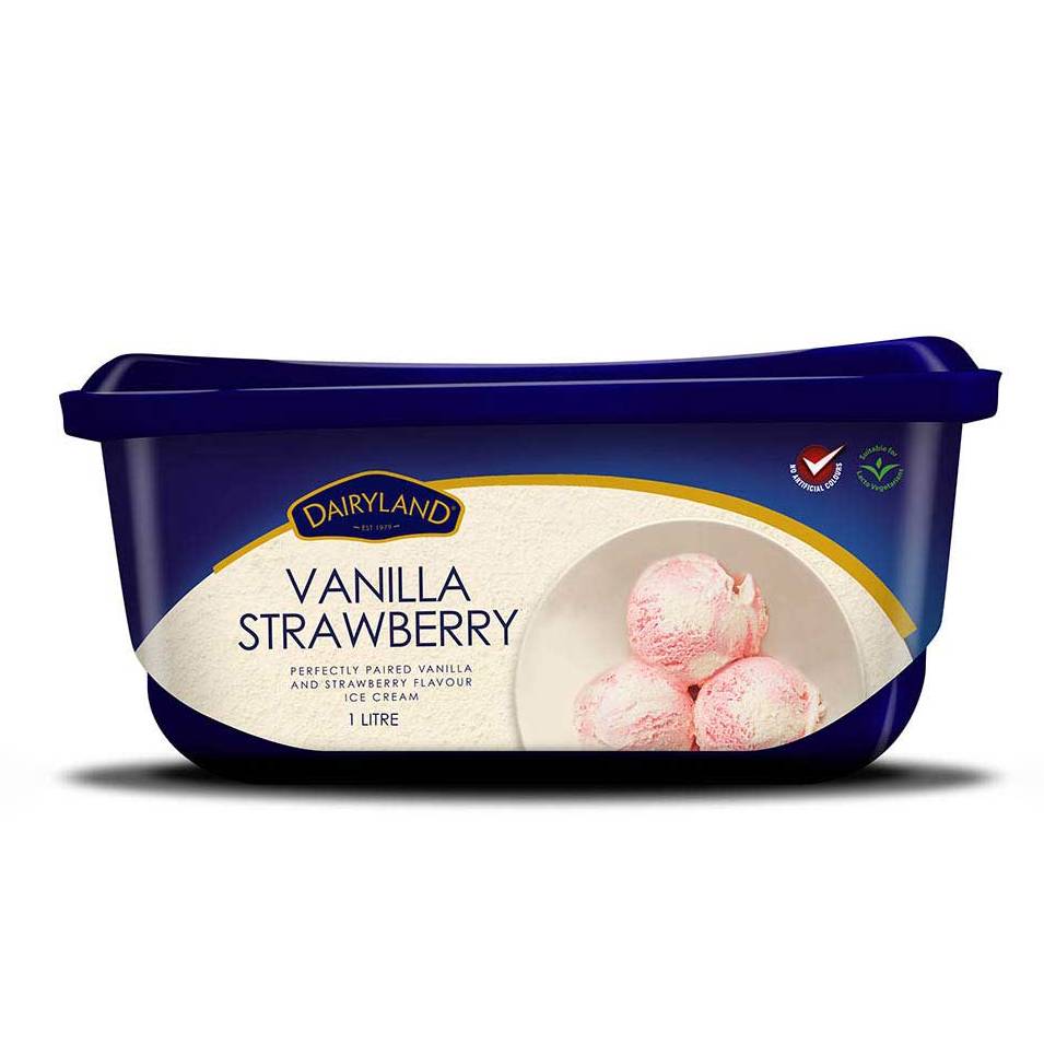 DAIRYLAND REGULAR VANILLA STRAWBERRY 1L