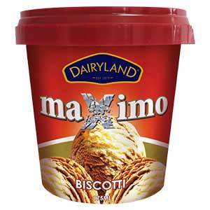 DAIRYLAND MAXIMO BISCOTTI CUPS 175ML