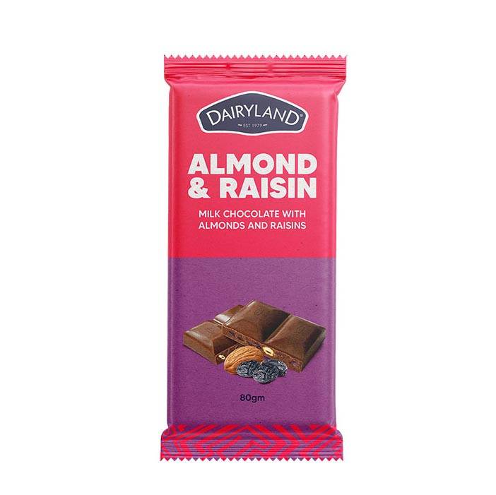 DAIRYLAND CHOCOLATE ALMOND N RAISIN 80G
