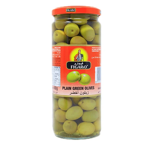 FIGARO PLAIN GREEN OLIVES 450G