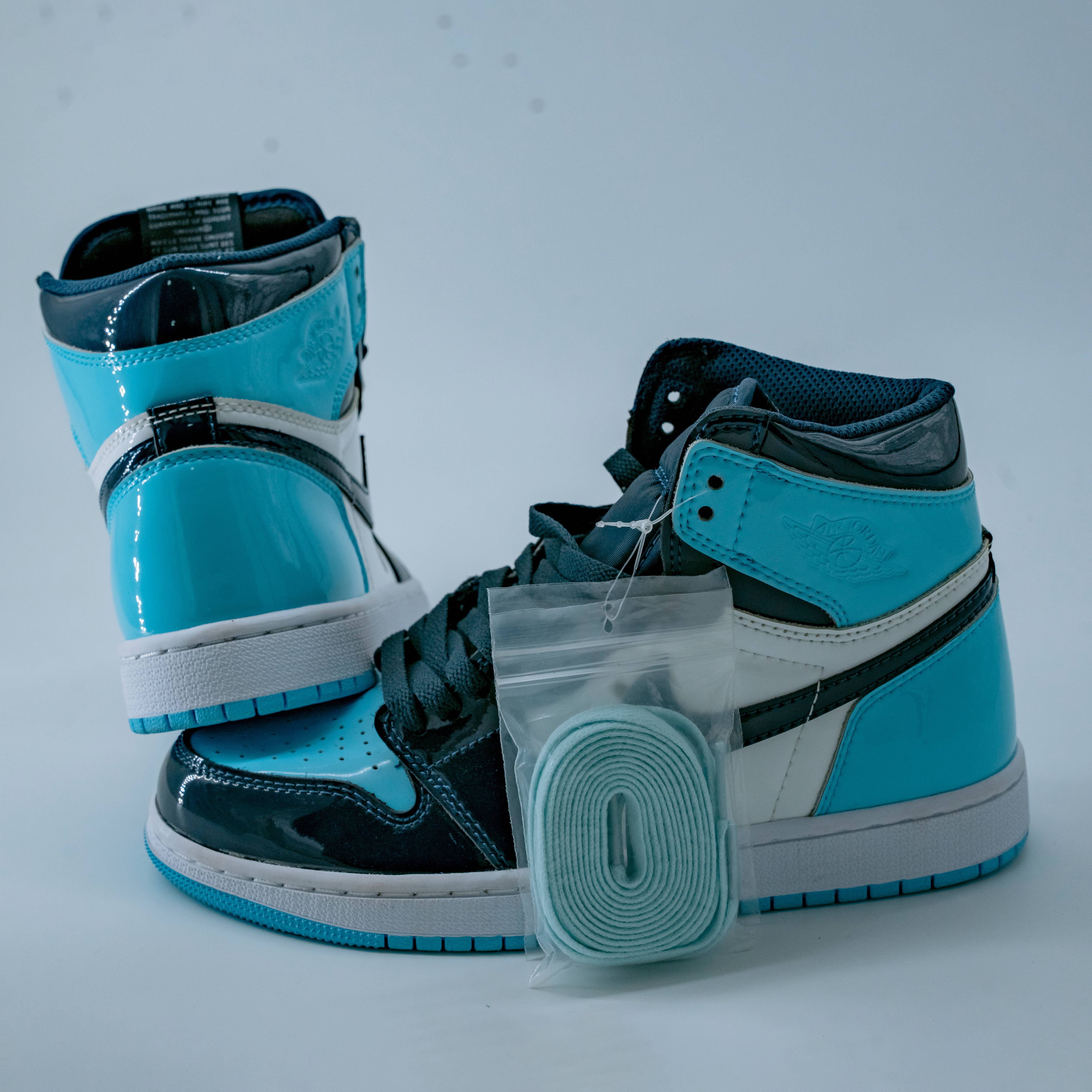 High Top Nike Air Jordan Patent Blue Nike Air Jordan UNC Patent