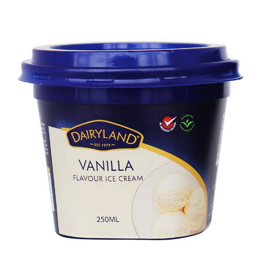 DAIRYLAND CUPS VANILLA FLAVOUR ICE CREAM 250ML