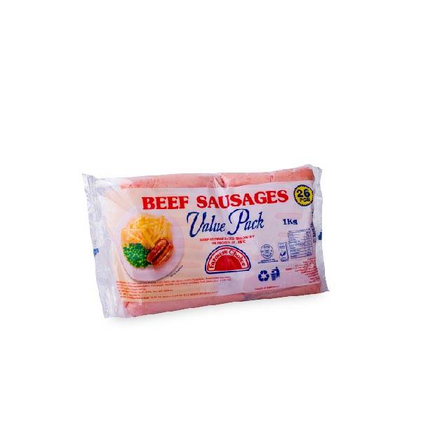 FARMERS CHOICE BEEF SAUSAGE VALUE PACK 1KG