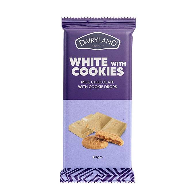 DAIRYLAND CHOCOLATE WHITE WITH COOKIES 80G