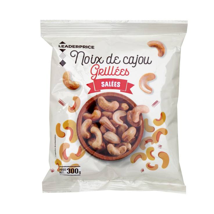 LEADER PRICE NOIX DE CAJOU GRILLEES SALES 300G