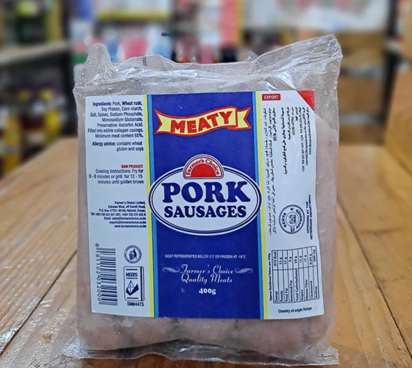 FARMERS CHOICE MEATY PORK SAUSAGES 400G