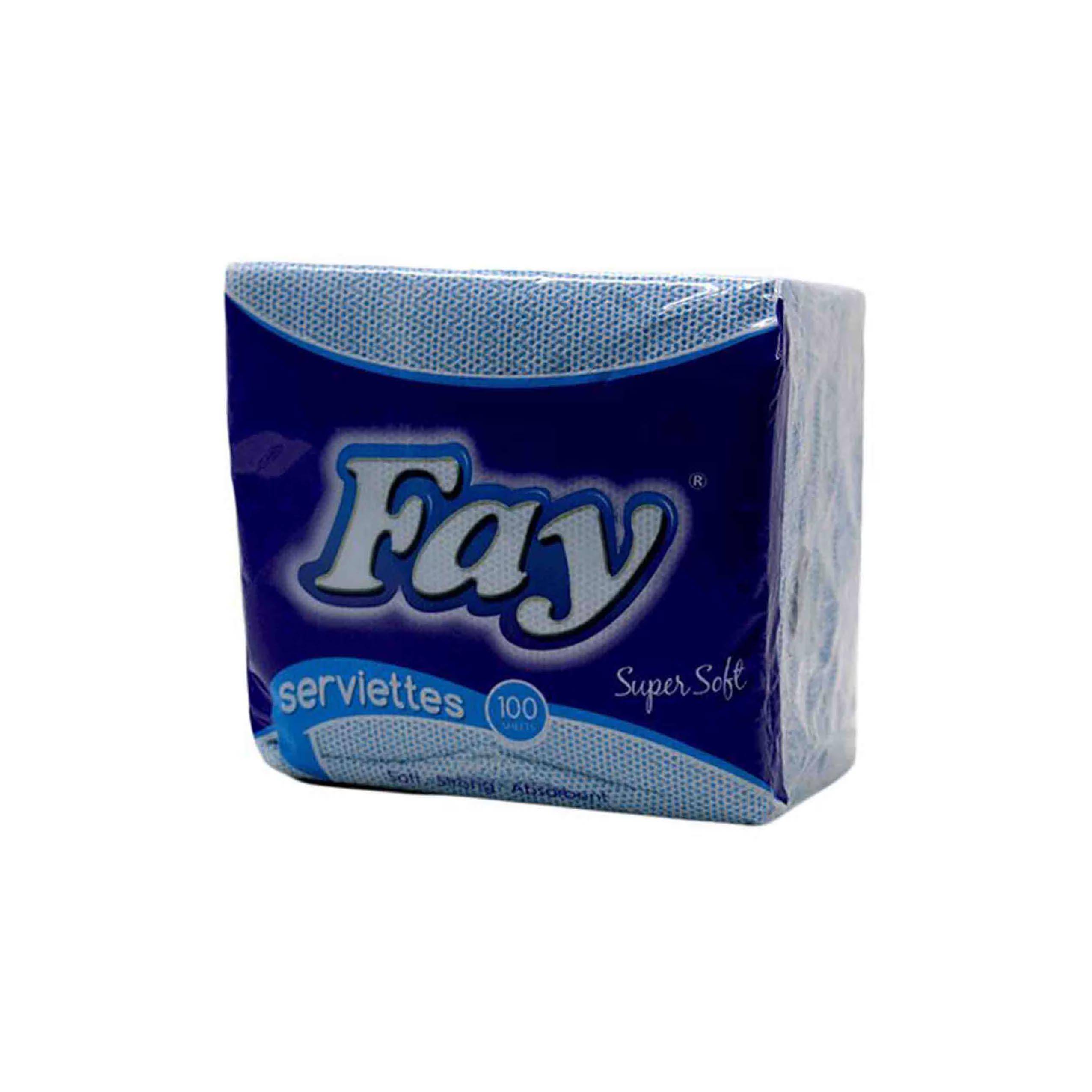 FAY SERVIETTES BLUE 1PLY 100 SHEETS