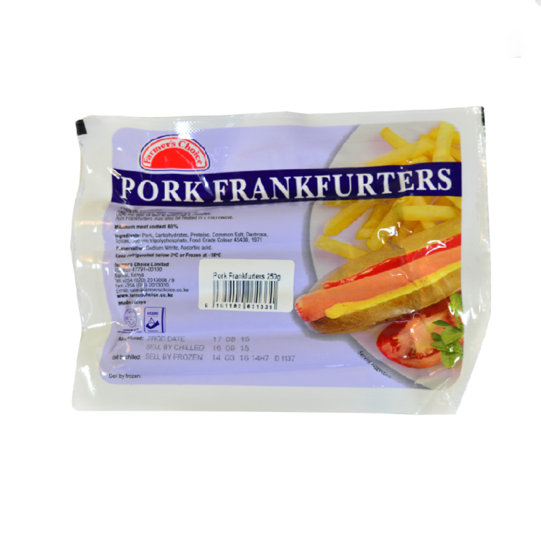 FARMERS CHOICE PORK FRANKFURTERS 500G