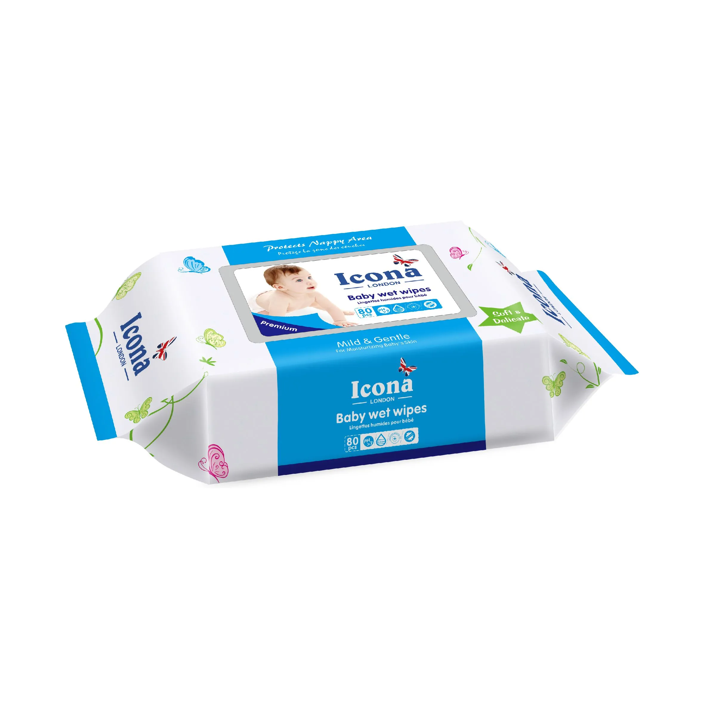 ICONA LONDON BABY WET WIPES MILD N GENTLE 80S