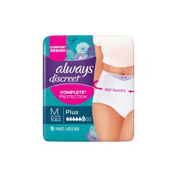 ALWAYS DISCREET UNDERWEAR PLUS MEDIUM 9S