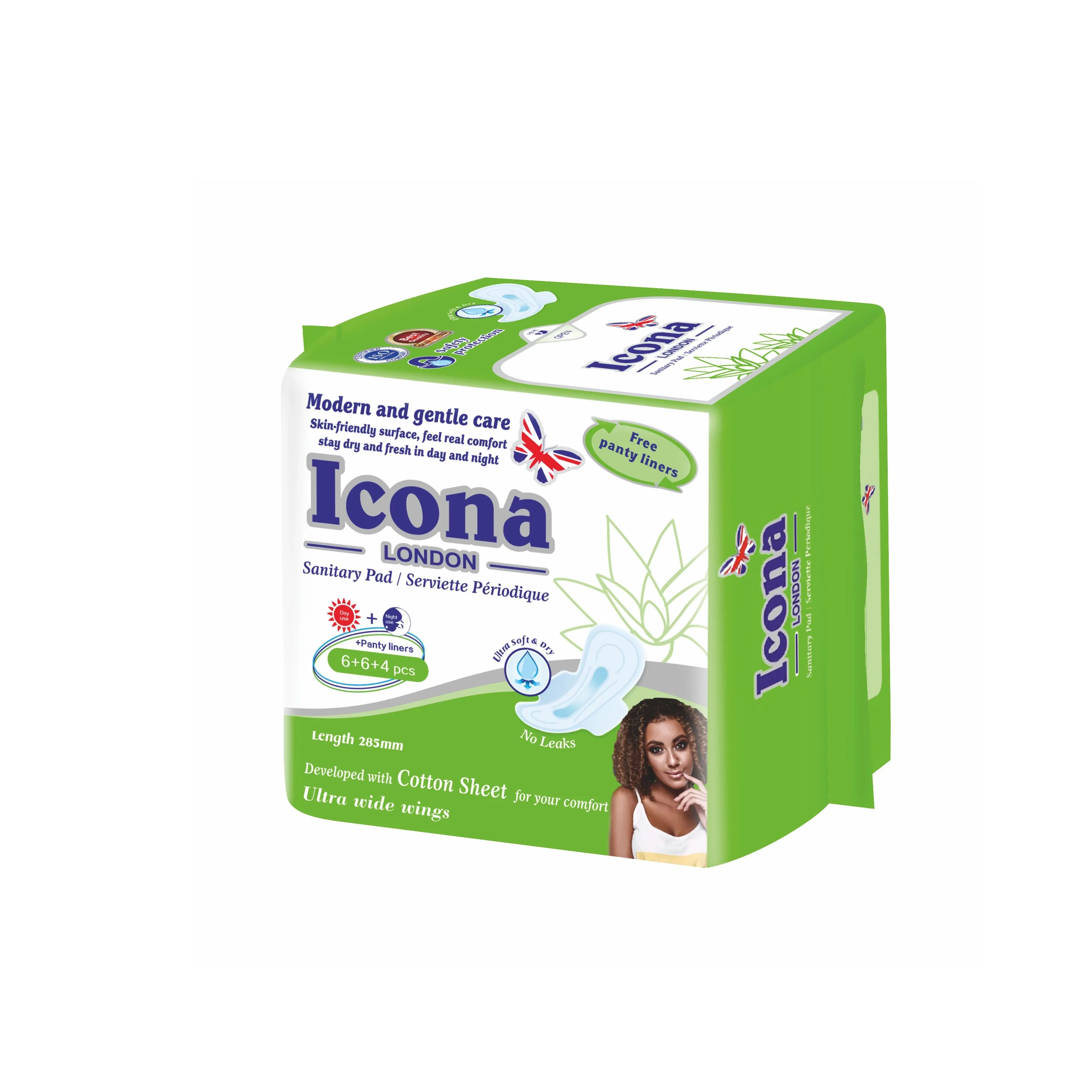 ICONA LONDON SANITARY PADS TEA TREE OIL 6 6 4PCS