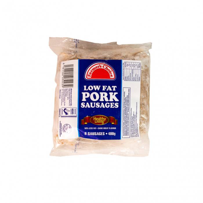 FARMERS CHOICE LOW FAT PORK SAUSAGES 400G