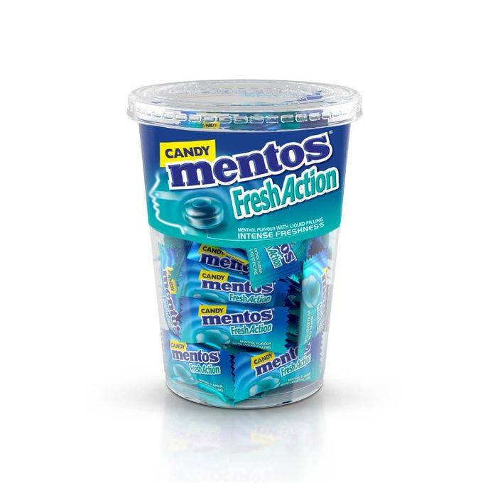 MENTOS FRESH ACTION MENTHOL FLAVOUR CUP 100PCS