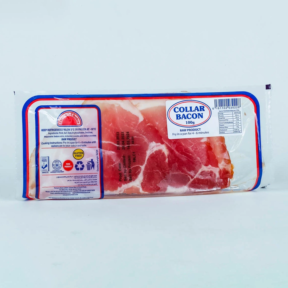 FARMERS CHOICE PORK COLLAR BACON 400G