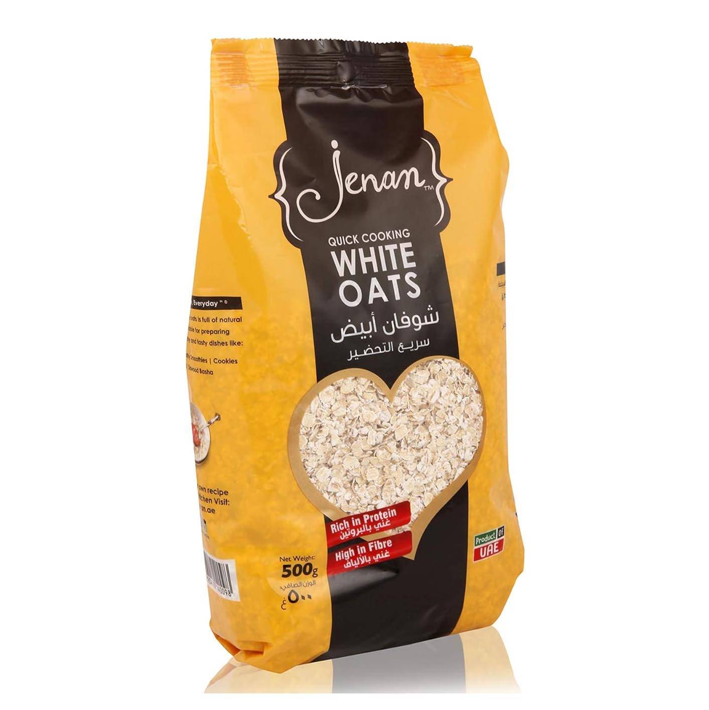 JENAN QUICK COOKING WHITE OATS SACHET 500G