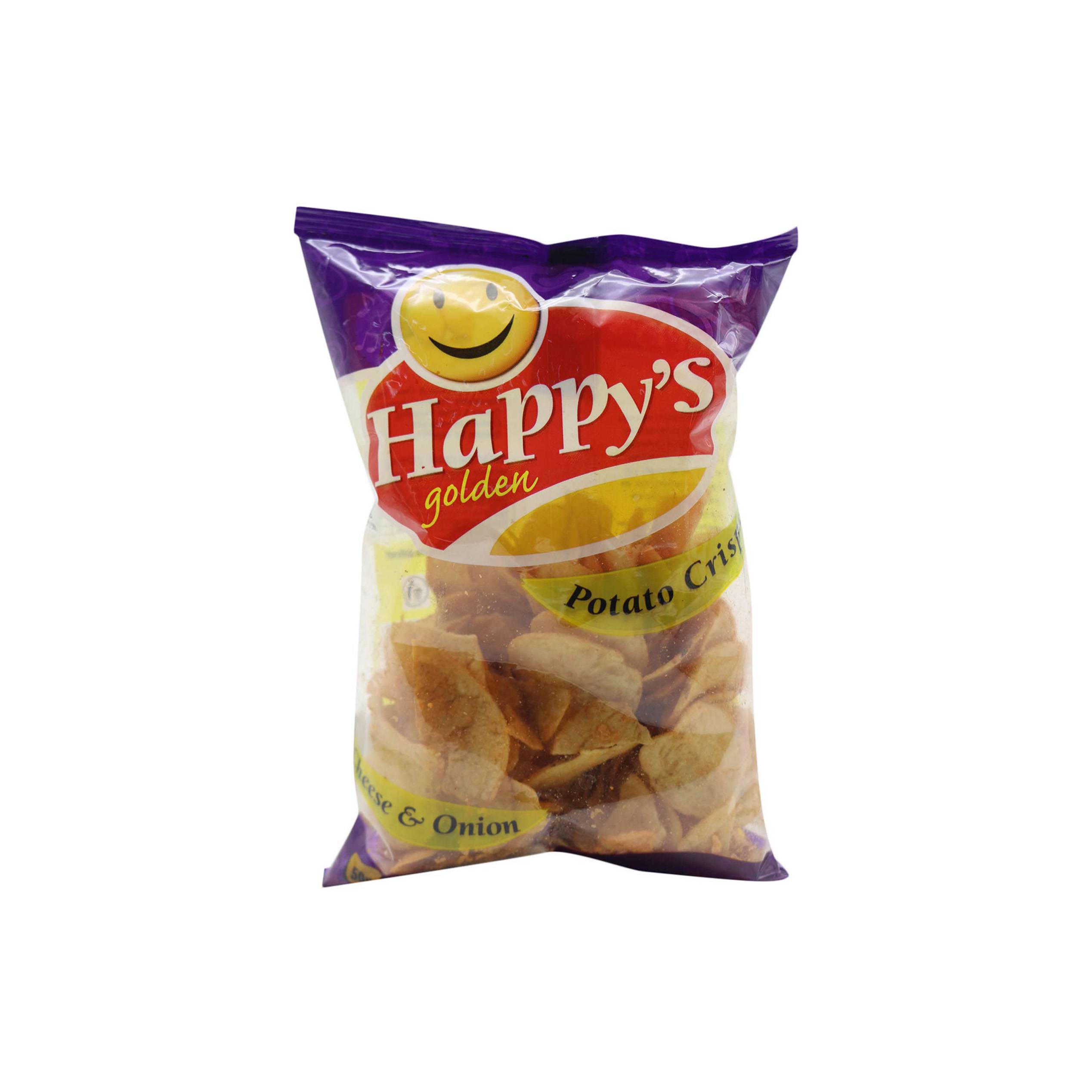 HAPPYS GOLDEN CHEESE N ONION POTATO CRISPS 200G