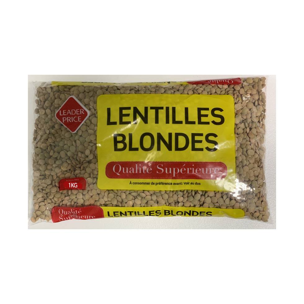 LEADER PRICE LENTILLES BLONDES 1KG