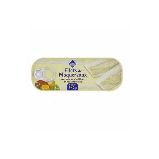 LEADER PRICE FILETS DE MAQUEREAUX VIN BLANC 176G