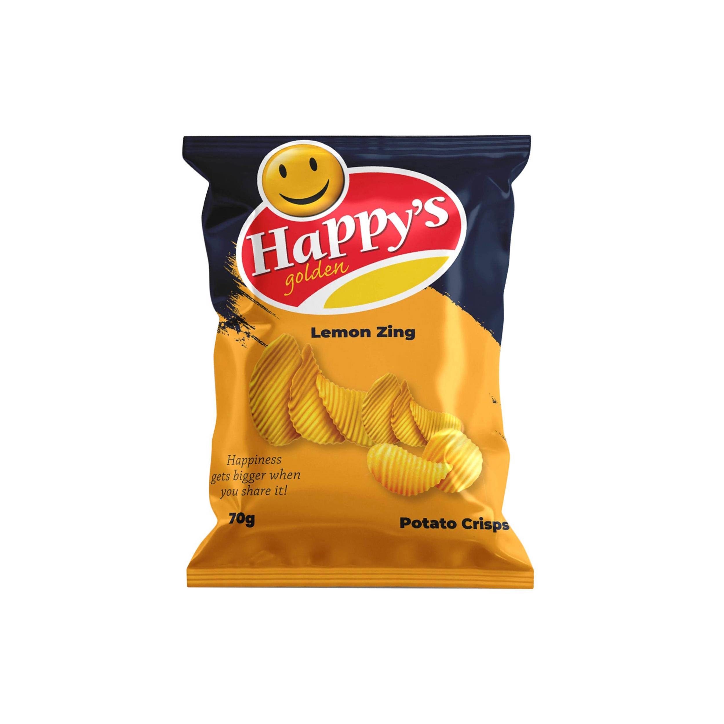 HAPPYS GOLDEN LEMON ZING POTATO CRISPS 70G