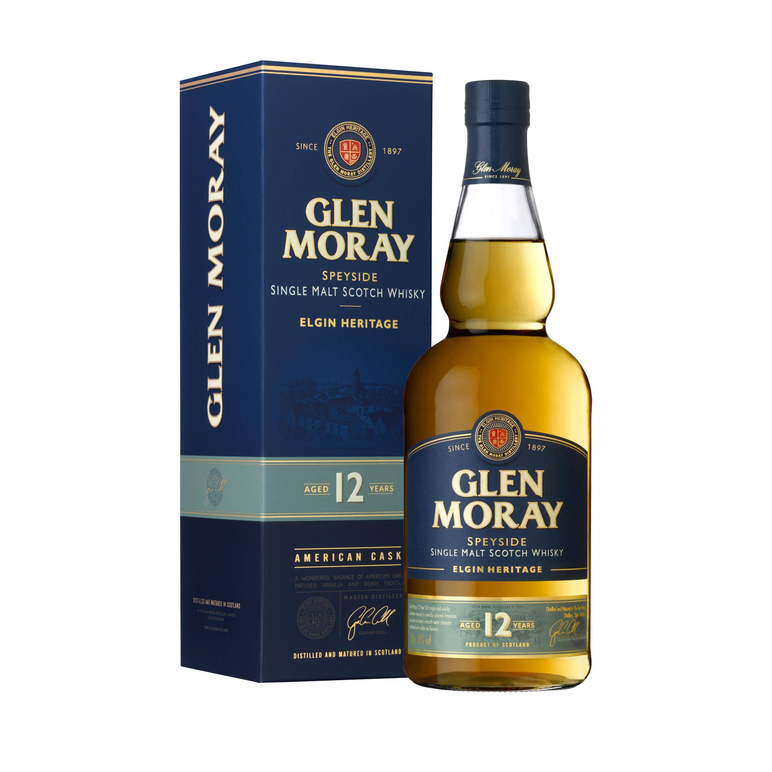 GLEN MORAY SINGLE MALT SCOTCH WHISKY 12 YEARS 70CL