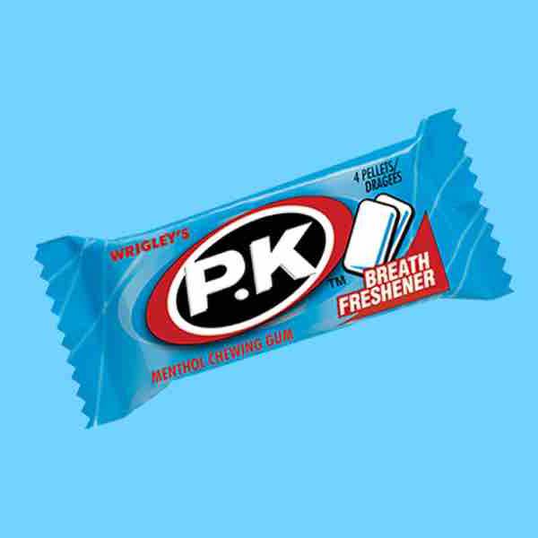 WRIGLEYS P.K MENTHOL CHEWING GUM 4 PELLETS