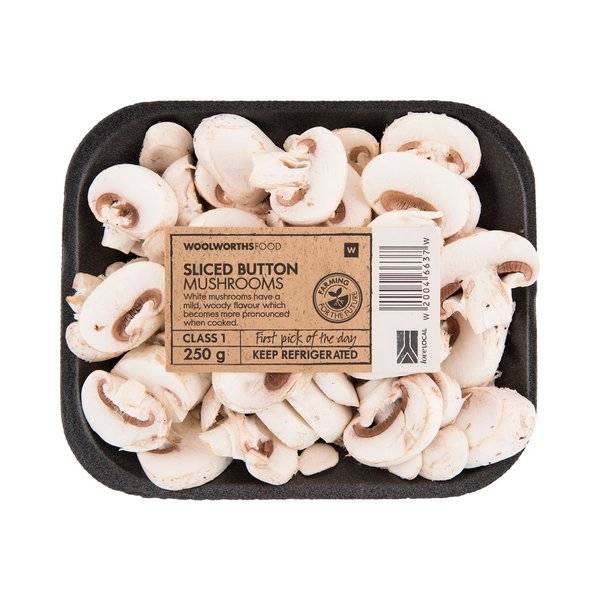 WHITE BUTTON MUSHROOM SLICED 250G