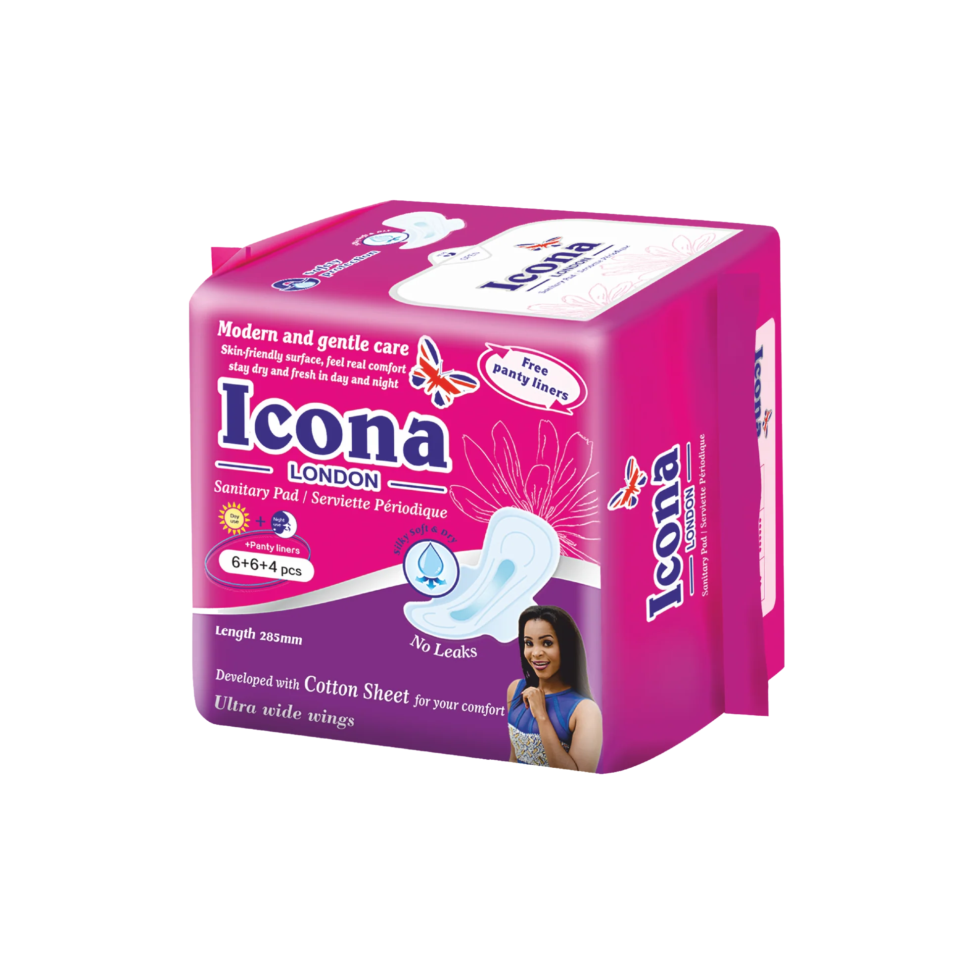 ICONA LONDON SANITARY PADS LAVENDER 6 6 4PCS