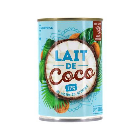 LEADER PRICE LAIT DE COCO 400G