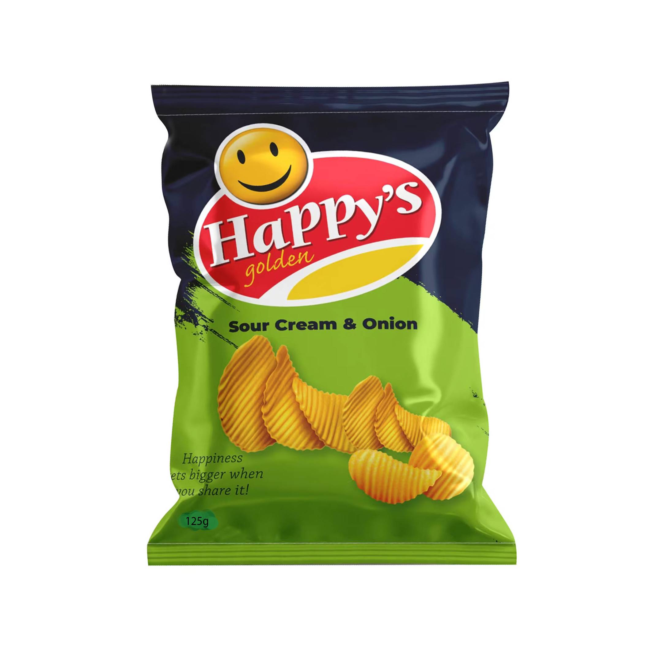 HAPPYS GOLDEN SOUR CREAM POTATO CRISPS 125G