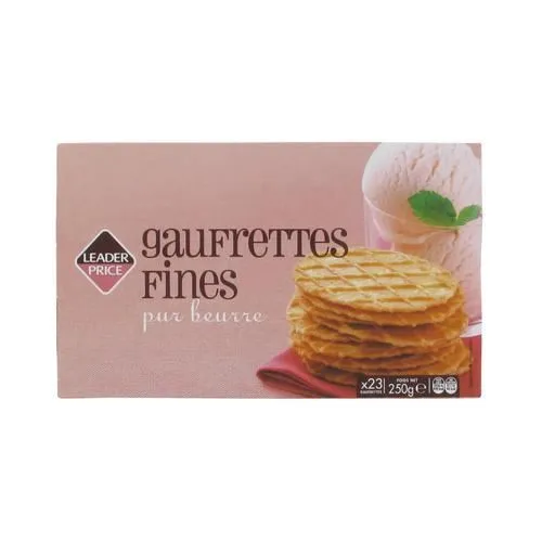 LEADER PRICE GAUFRETTES FINES PUR BEURRE 250G