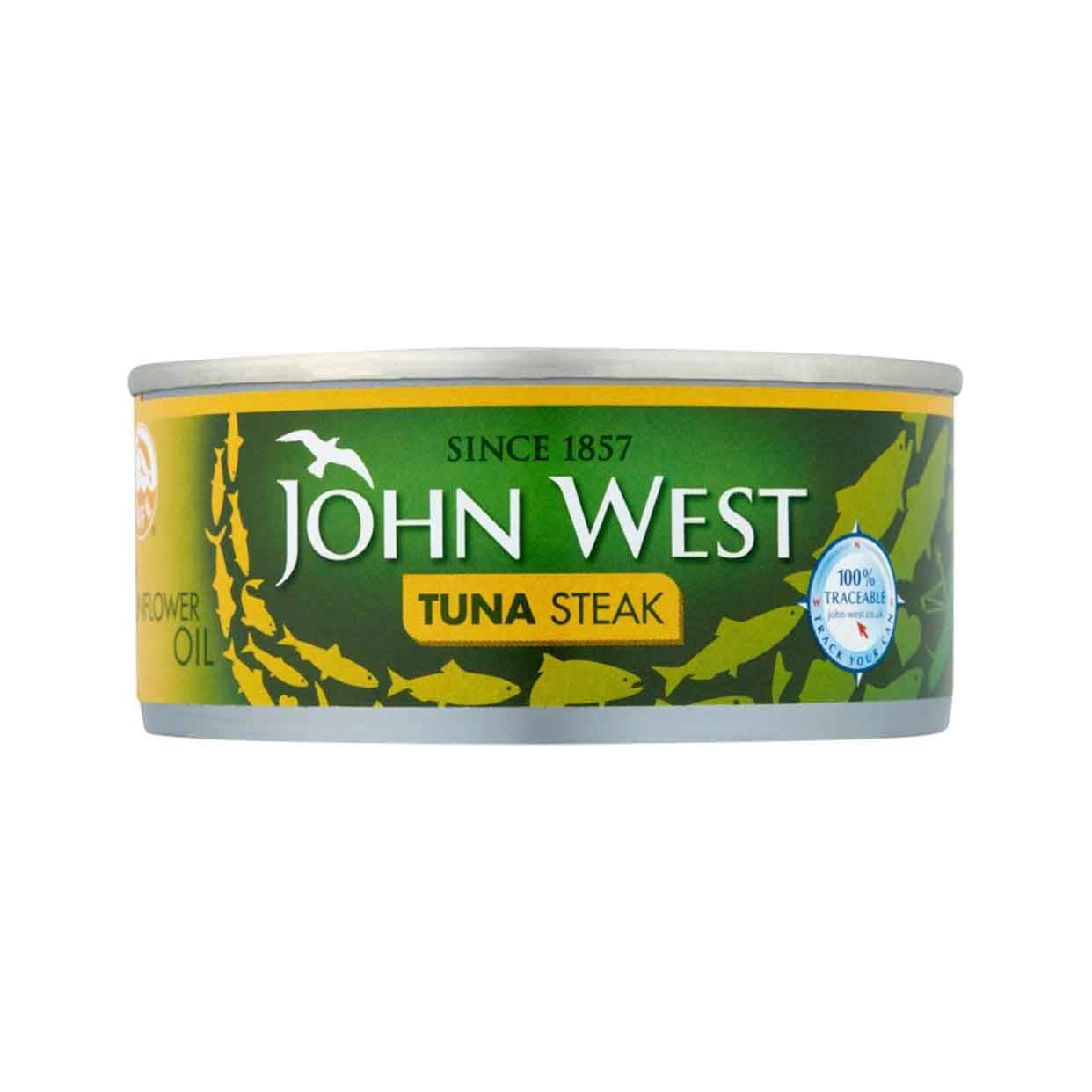 JOHN WEST TUNA STEAK IN SUNFLOWER OIL 160G