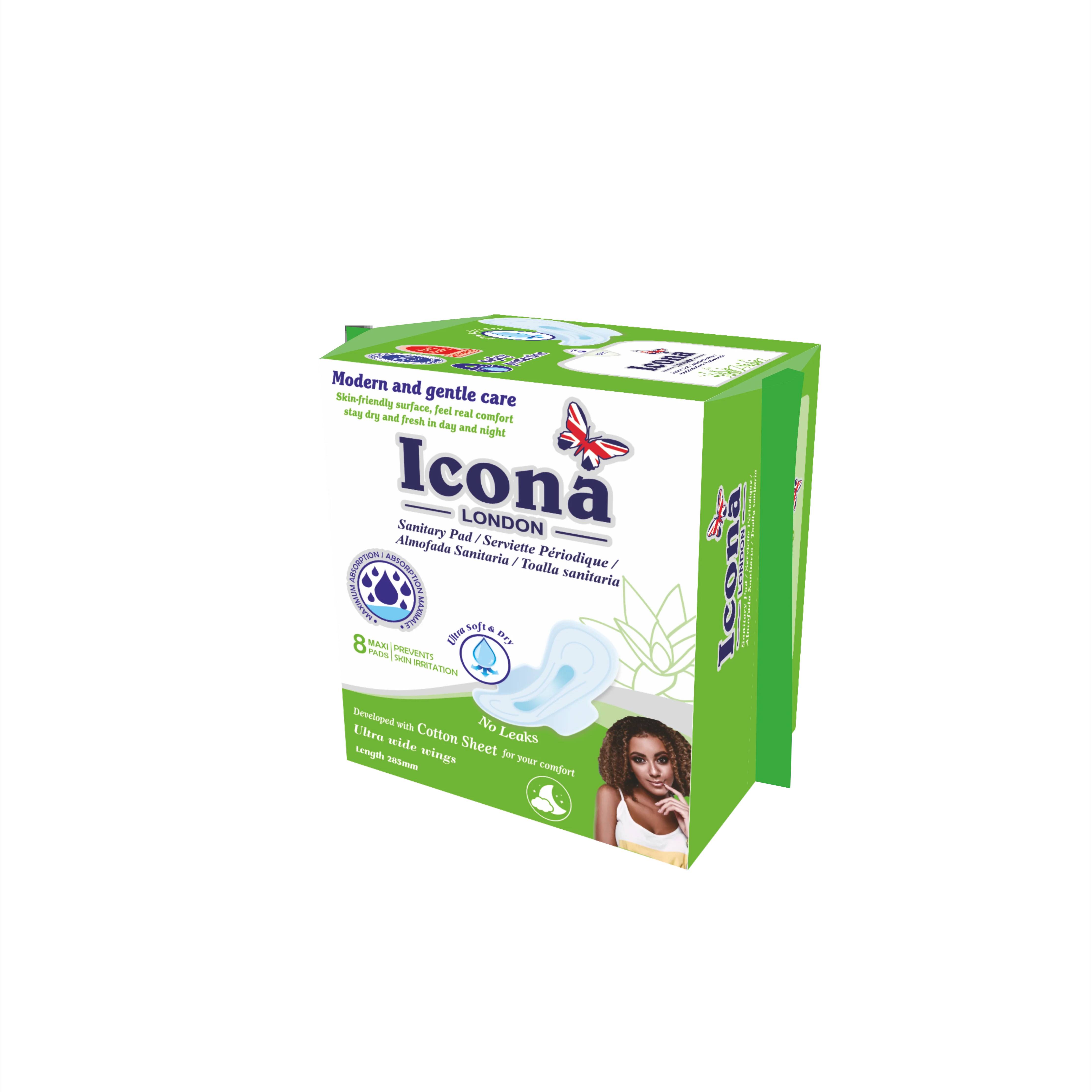 ICONA LONDON 8 MAXI PADS ALOE VERA  GREEN