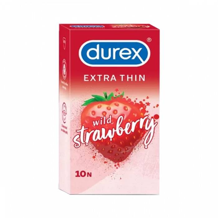 DUREX EXTRA THIN WILD STRAWBERRY 10N CONDOMS UK