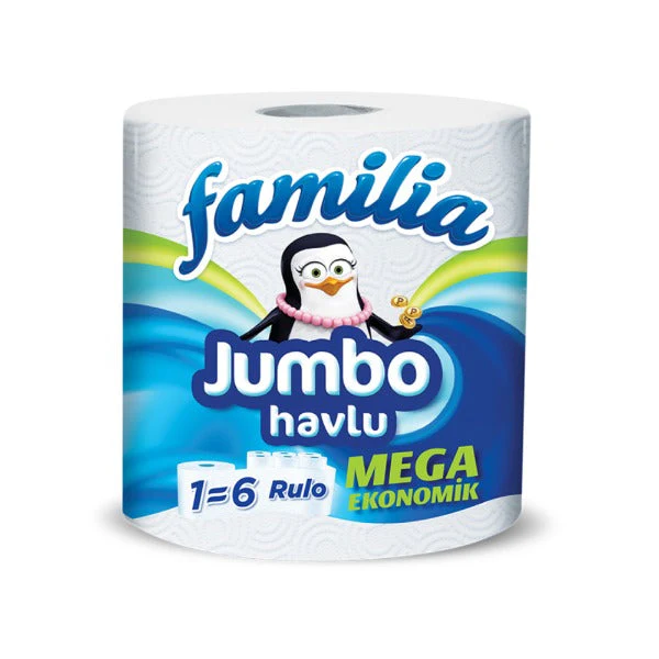 FAMILIA PLUS 1=6 RULO JUMBO TOWEL -- PACK OF 6