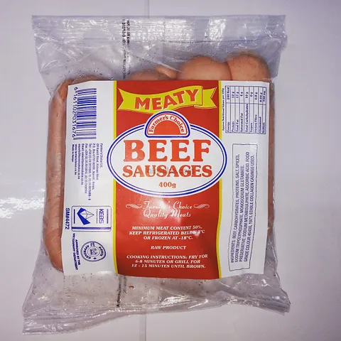 FARMERS CHOICE MEATY BEEF SAUSAGES 400G