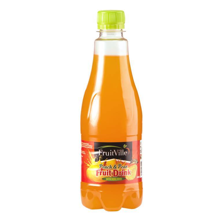 FRUIT VILLE RTD PEACH PEAR FRUIT DRINK JUICE 500ML