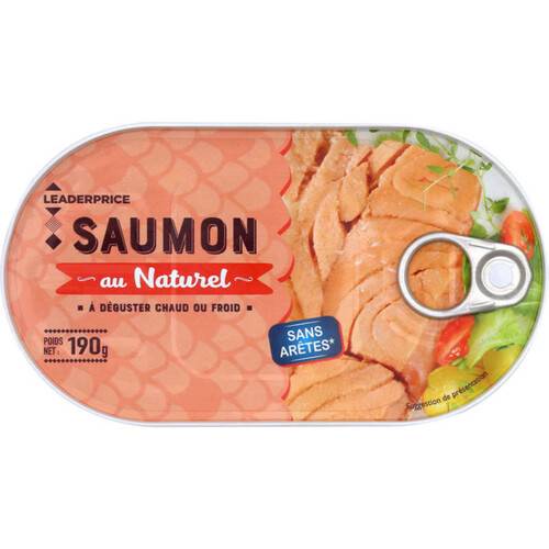 LEADER PRICE SAUMON AU NATUREL 190G
