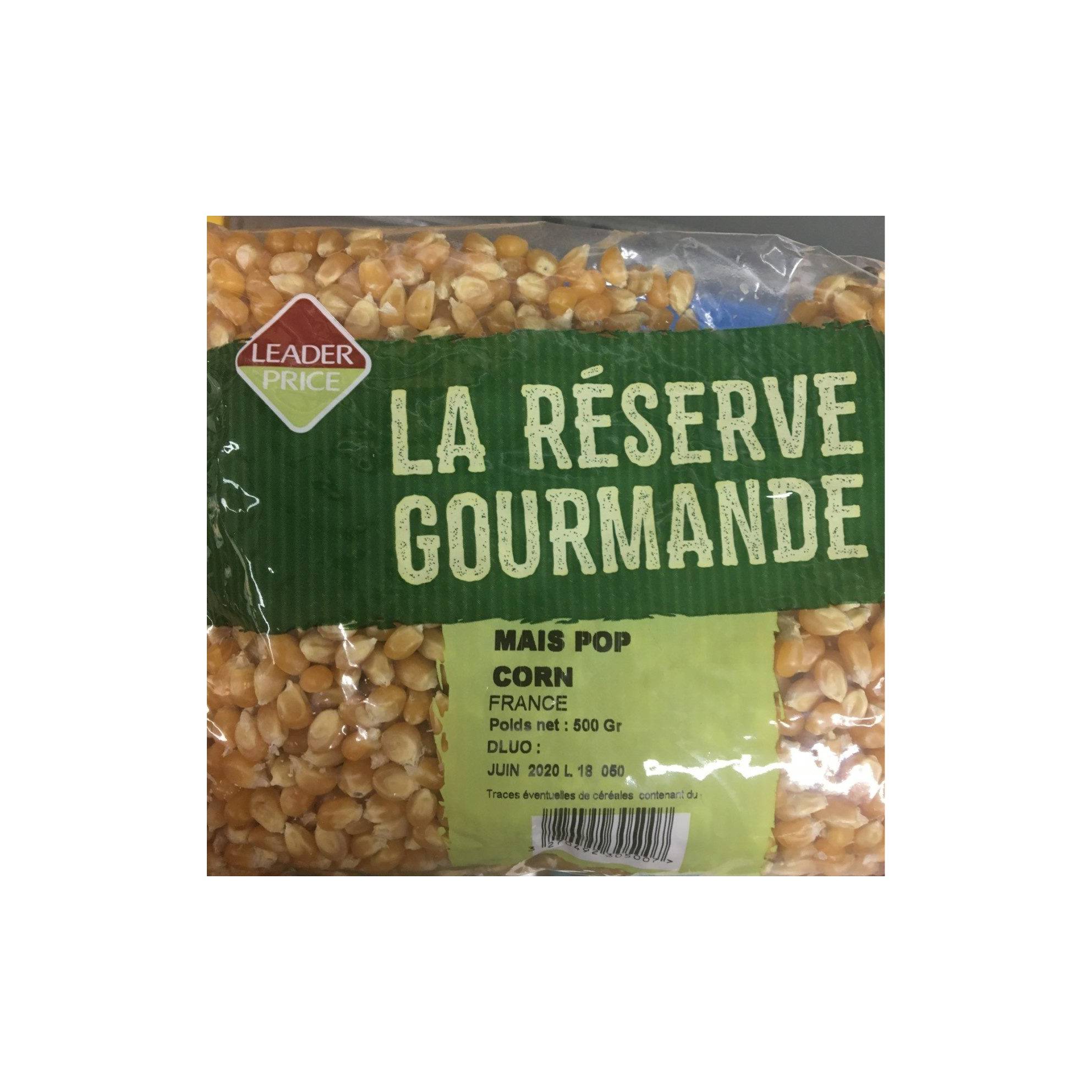 LEADER PRICE MAIS POP CORN 500G