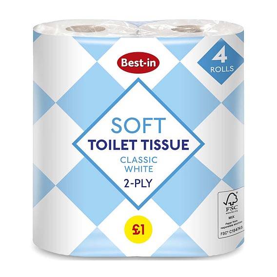 BEST ONE SOFT CLASSIC WHITE TOILET TISSUE 4S