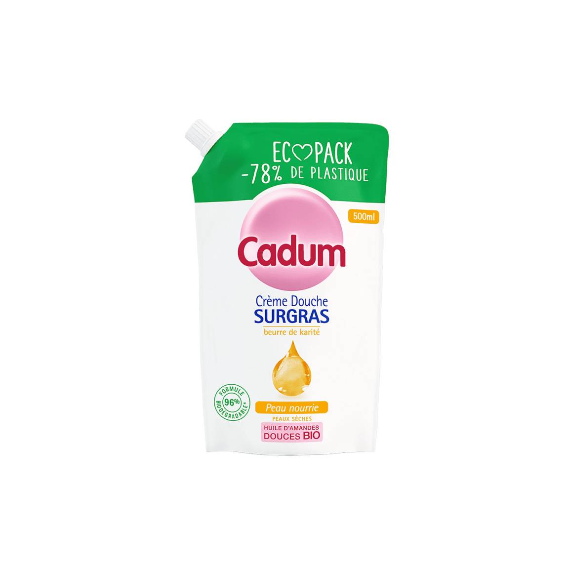 CADUM DOUCHE SURGRAS BEURRE KARITE ECO PACK 500ML