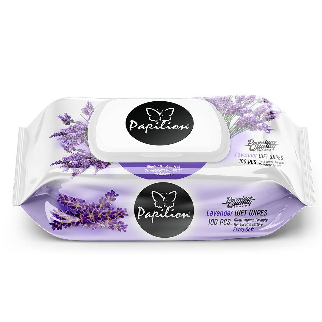 PAPILION WET WIPES LAVENDER 100PCS