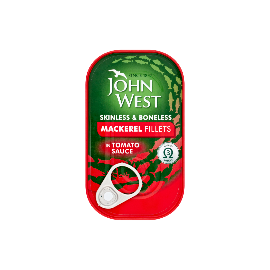 JOHN WEST MACKEREL FILLETS IN TOMATO SAUCE 125G