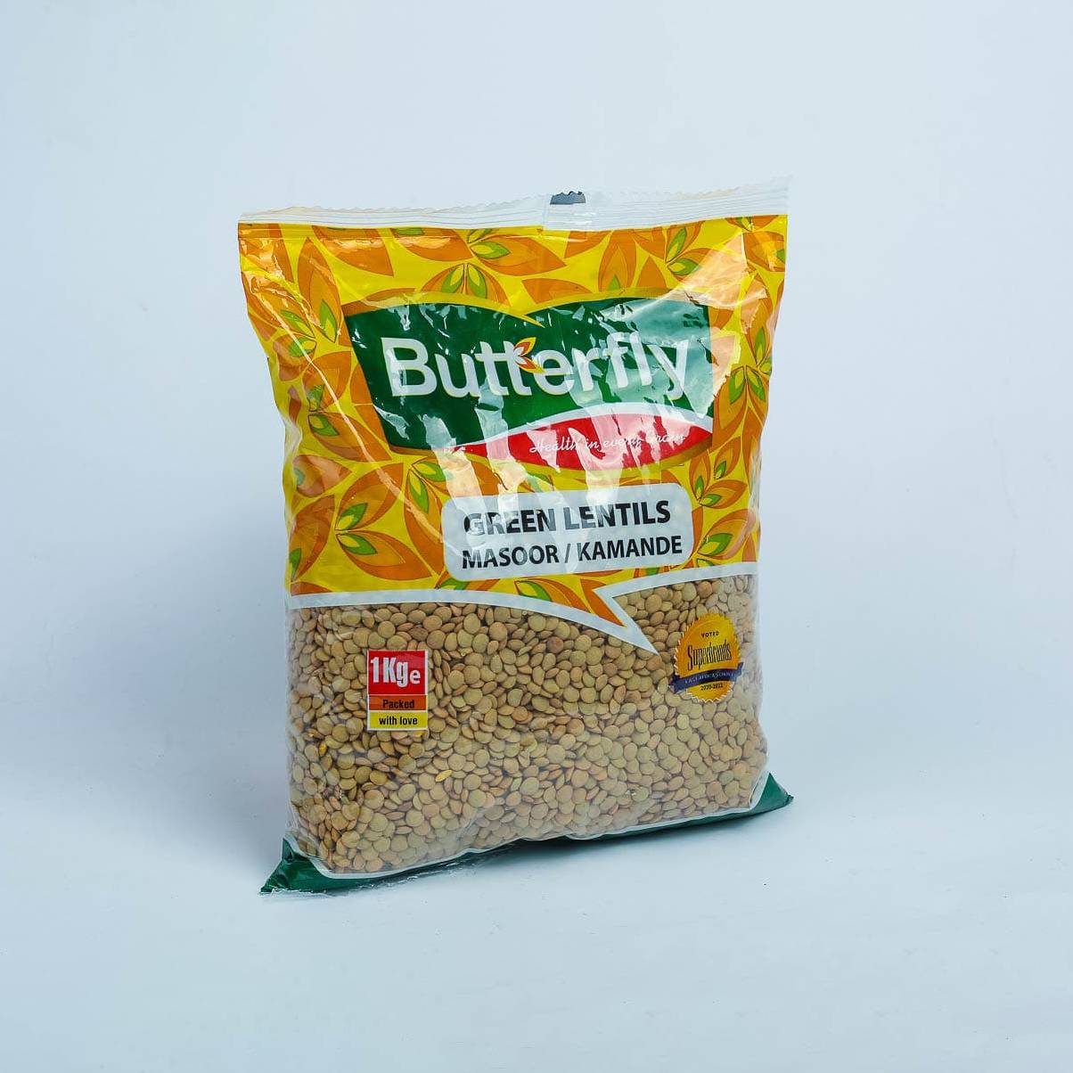 BUTTERFLY GREEN LENTILS MASOOR KAMANDE 1KG