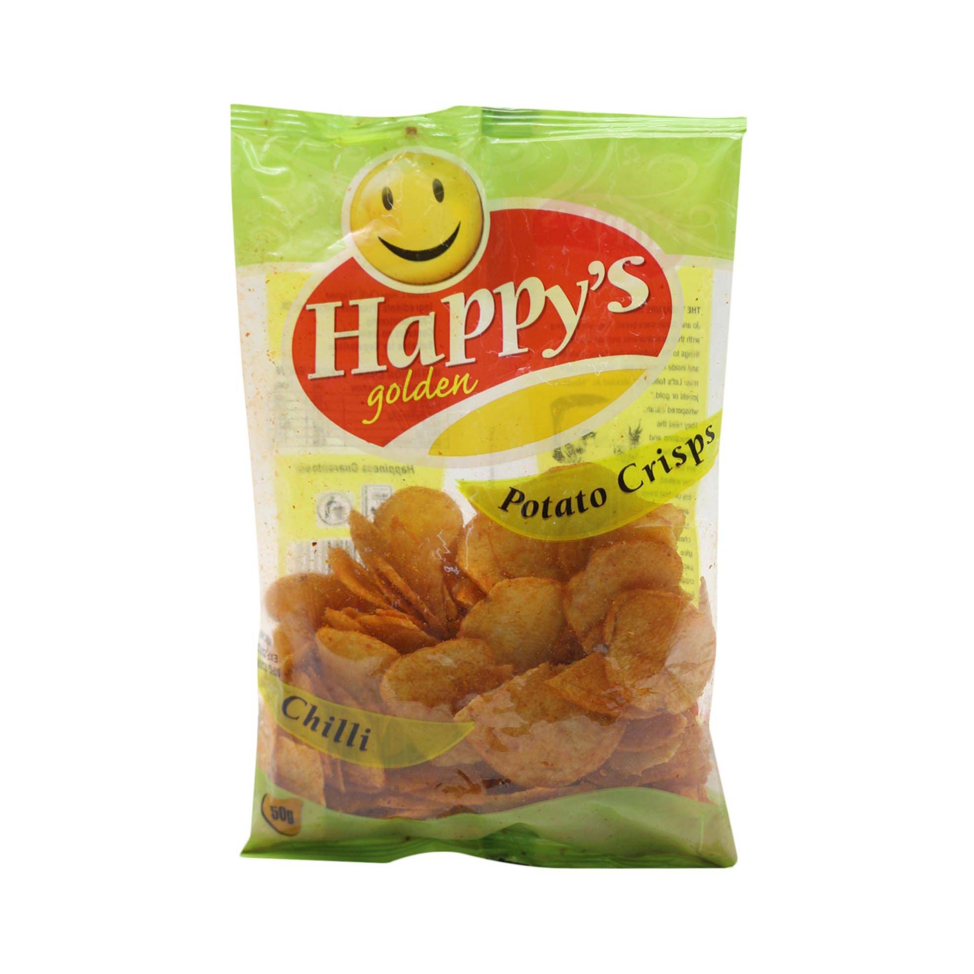 HAPPYS GOLDEN  CHILLI POTATO CRISPS 400G