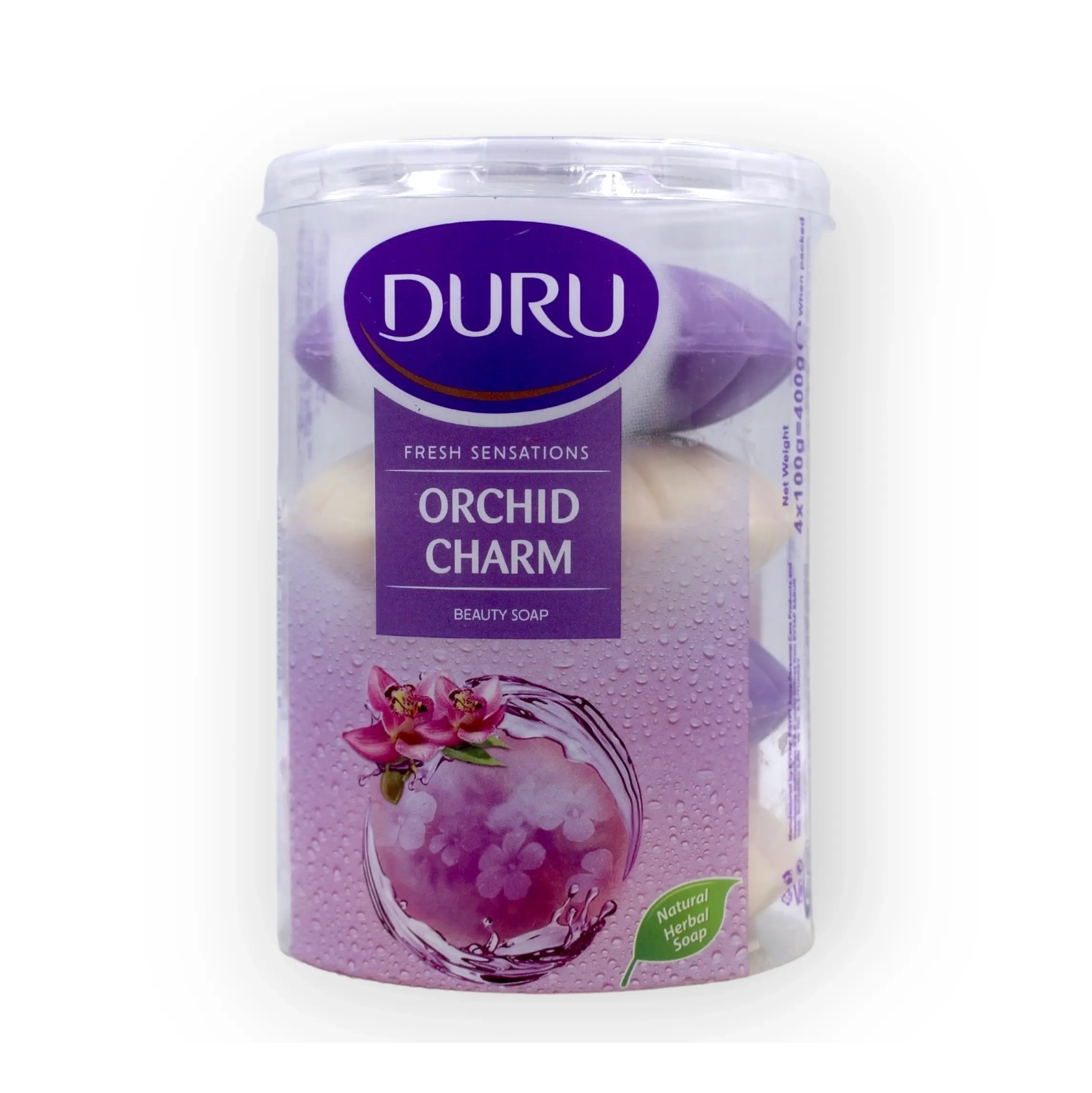 DURU ORCHID CHARM BEAUTY SOAP 100g -- 4PCS